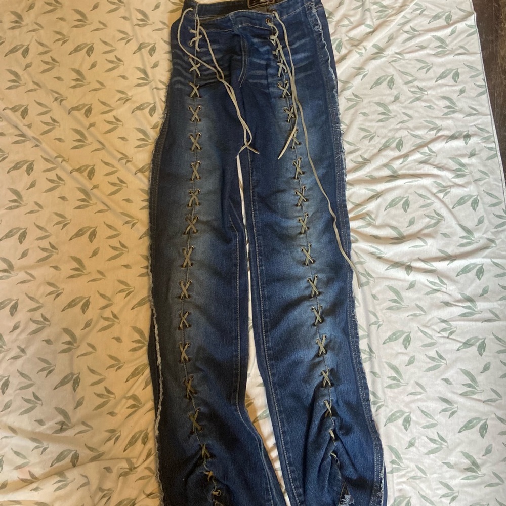 Rave R4R lace up vintage y2k jeans